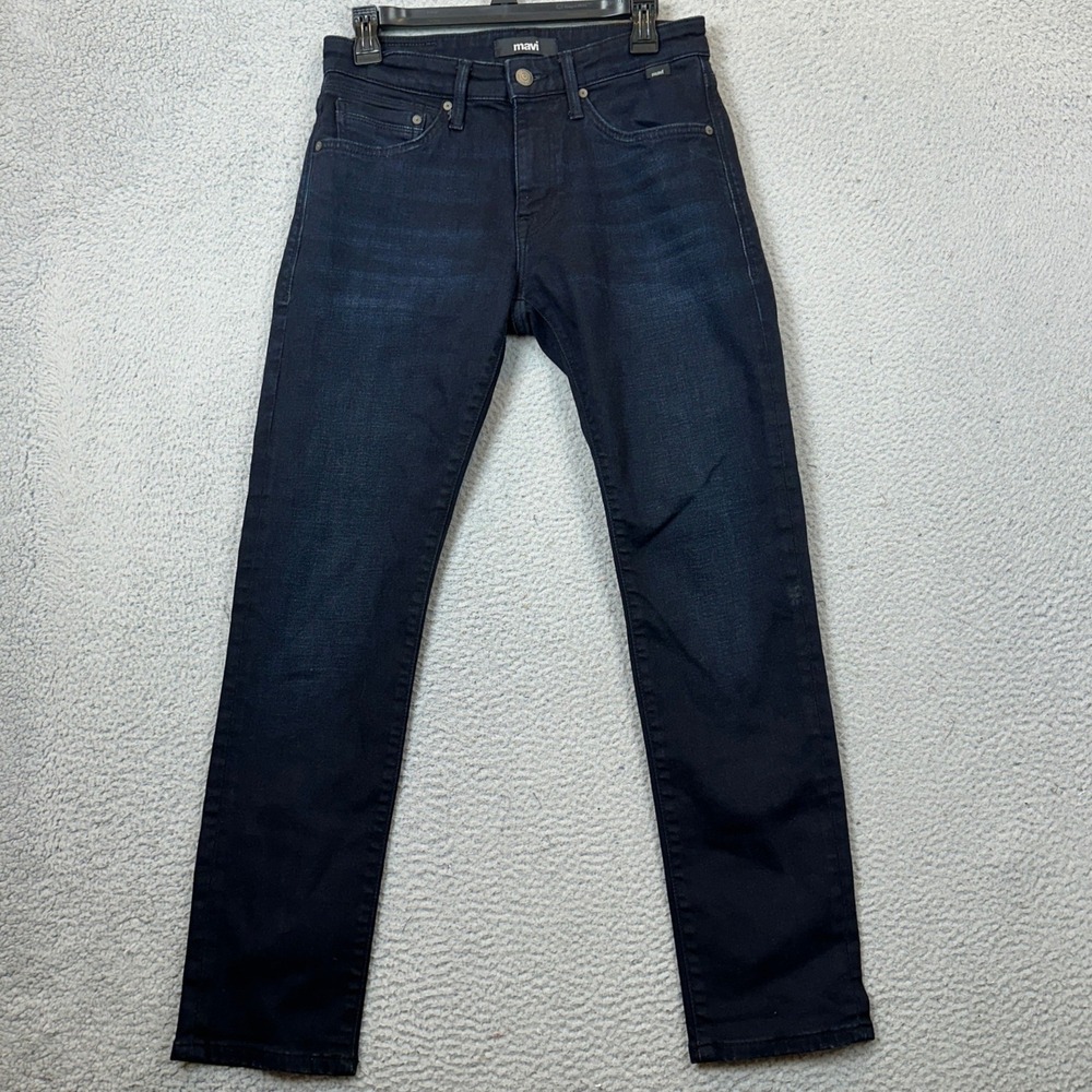 Mavi Jake Jeans Mens 30X30 Slim Leg Blue Dark Wash Tapered Leg Stretch Denim EUC